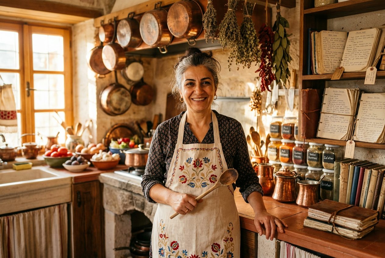 Mihribanozkan in her kitchen